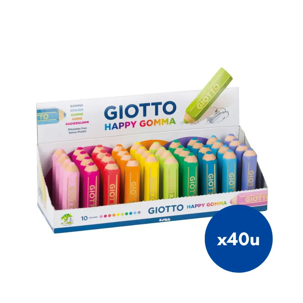 [kit-1829] Caja 40 unidades Goma de borrar "happy gomma"- Giotto
