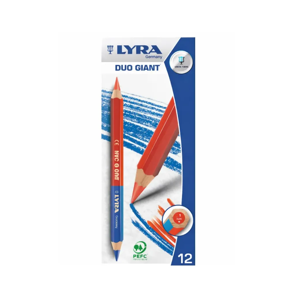 [kit-2989] Caja 12 unidades Lápiz grafito bicolor jumbo Duo Giant - Lyra