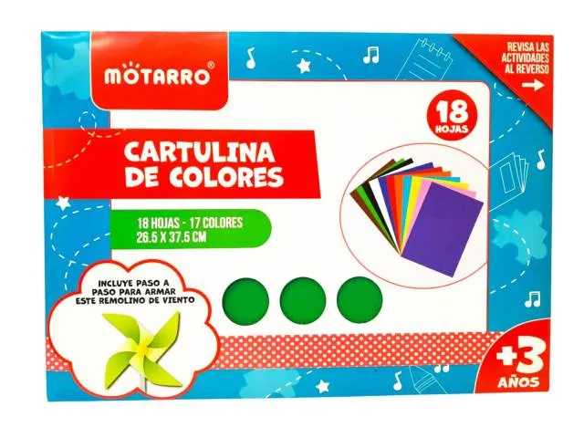 Pack 12 unidades CARTULINA ESPAÑOLA MOTARRO 18 COL