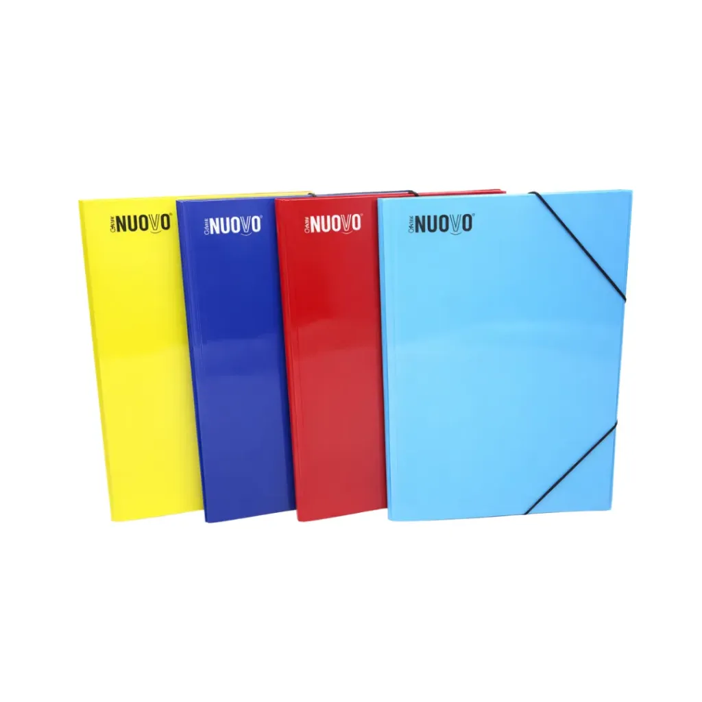 [kit-80-negro] Pack 10 unidades Carpetas cartón termolaminadas con elástico - Nuovo (negro)