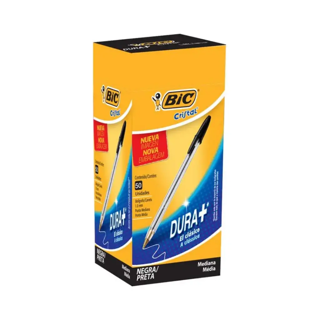 [kit-1734] Caja 50 unidades Lápiz pasta punta gruesa negro - Bic