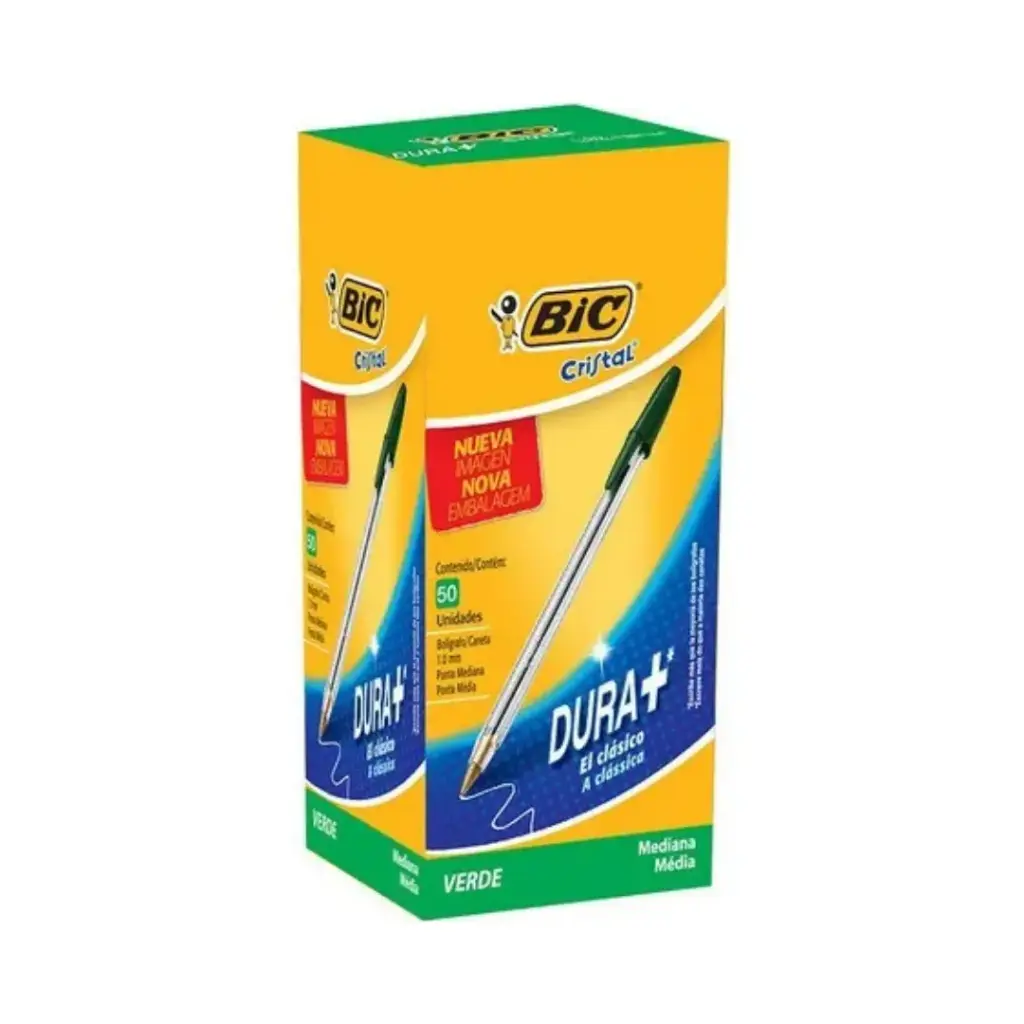 Caja 50 unidades Lápiz pasta verde punta gruesa - Bic