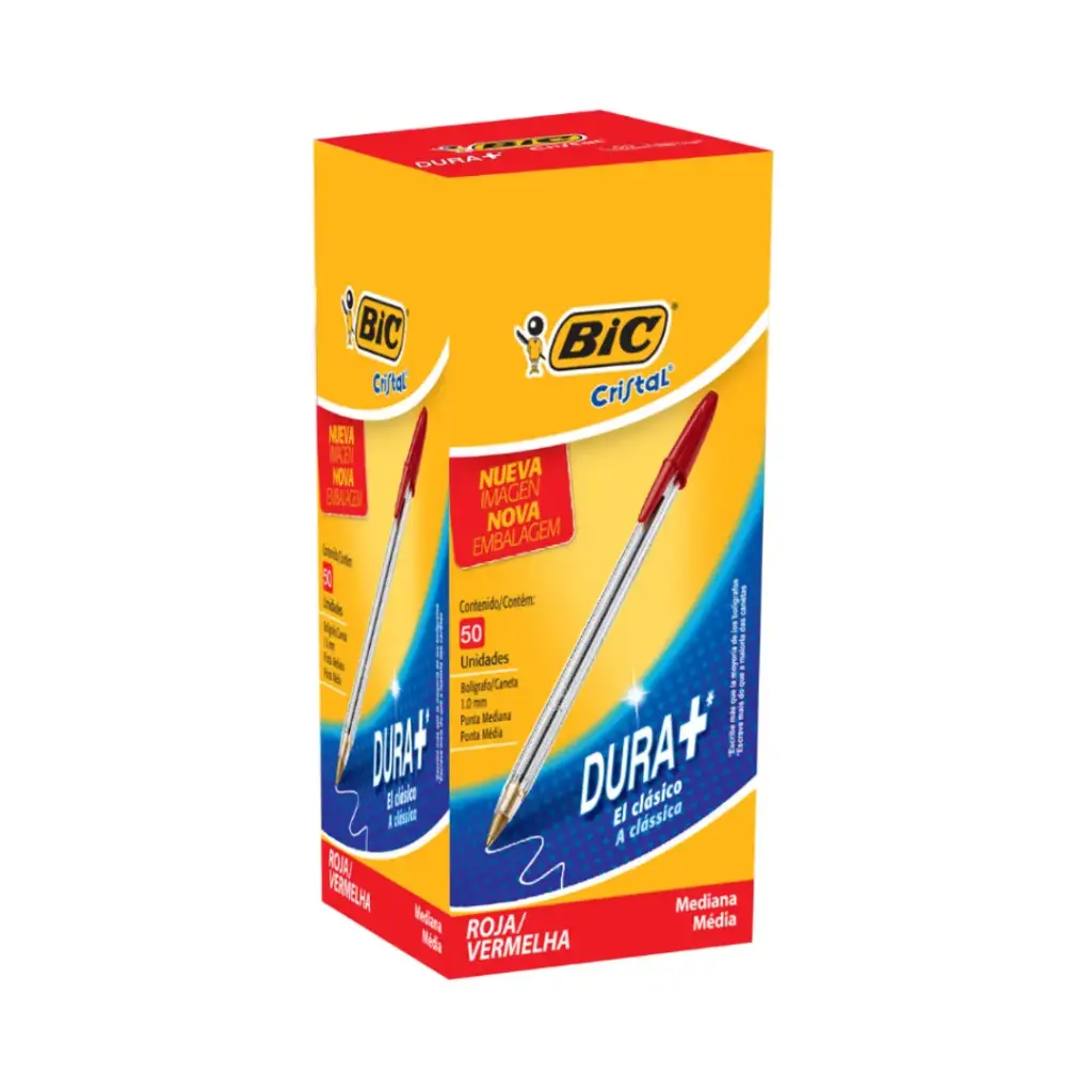[kit-1735] Caja 50 unidades Lápiz pasta punta gruesa rojo - Bic