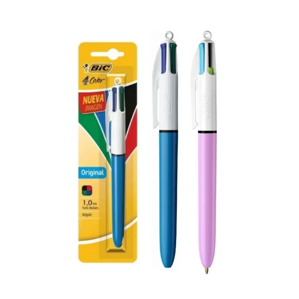 [kit-270] Caja 12 unidades Lápiz pasta colores 4 en 1 - Bic