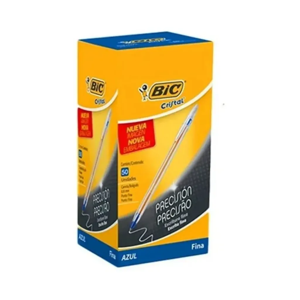 Caja 50 unidades Lápiz pasta punta fina azul - Bic