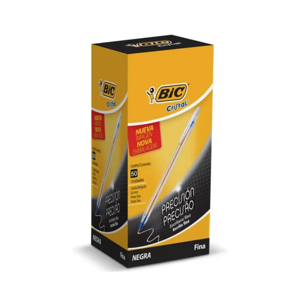 Caja 50 unidades Lápiz pasta punta fina negro - Bic