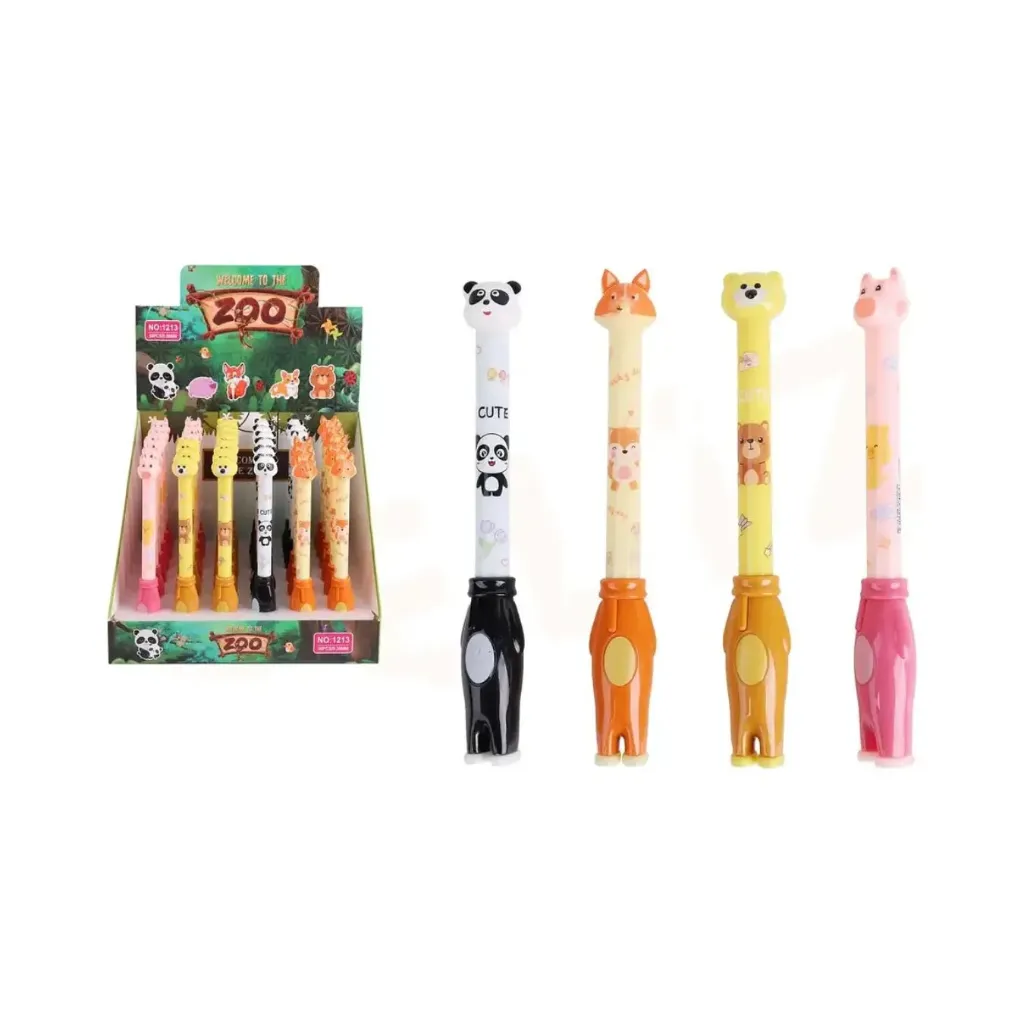 [kit-256-zoo] Caja 36 unidades Lápiz pop tinta figura animales - Motarro / 350154 (zoo)