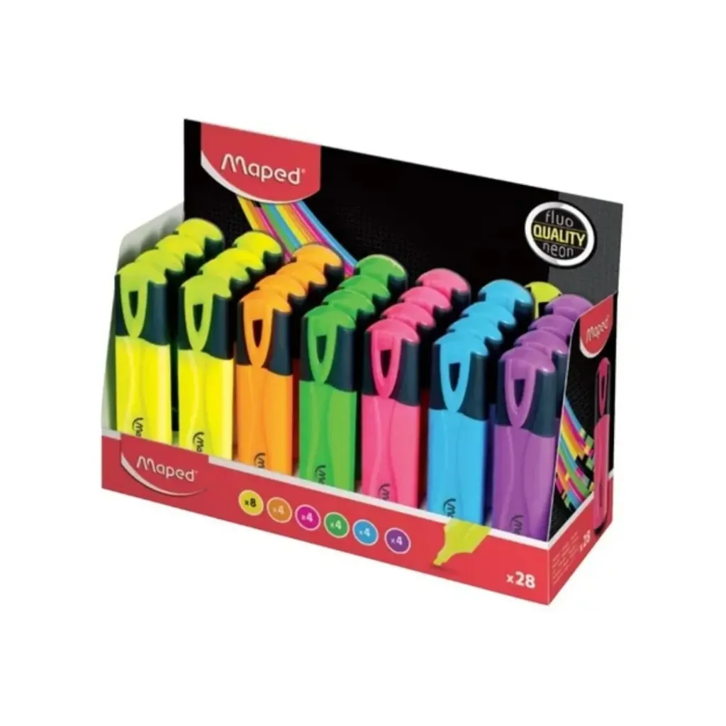 Caja 28 unidades Destacadores surtidos flúor - Maped / 742537