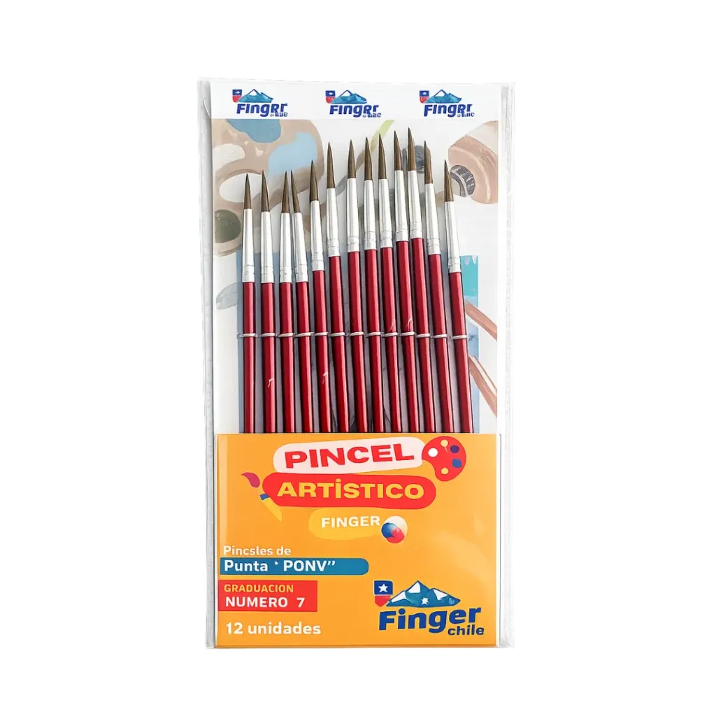 [kit-376] Set 12 unidades Pincel redondo pony Nº 7 - Finger / AA2509