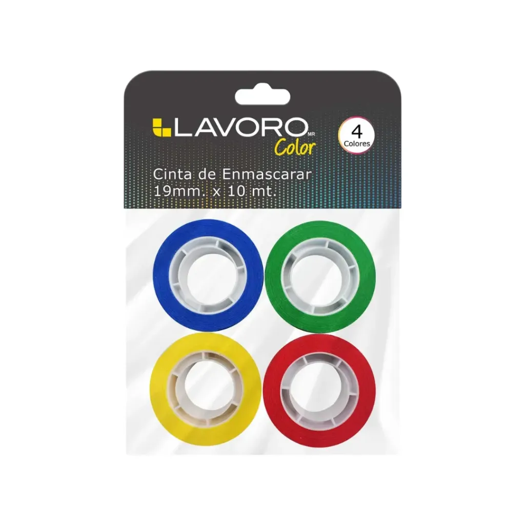 Pack 10 display Cintas masking color 19mm x 10mt 4 surt 542581