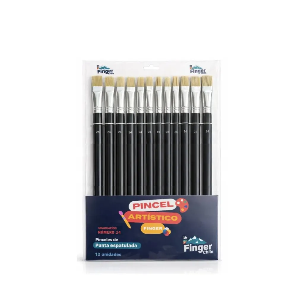 [kit-4767] Set 12 unidades Pincel espátula cerda Nº 24 - Finger