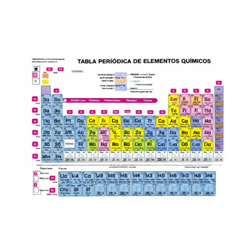 Pack 10 unidades LÁMINA 6 COLORES ALADDIN TABLA PERIÓDICA