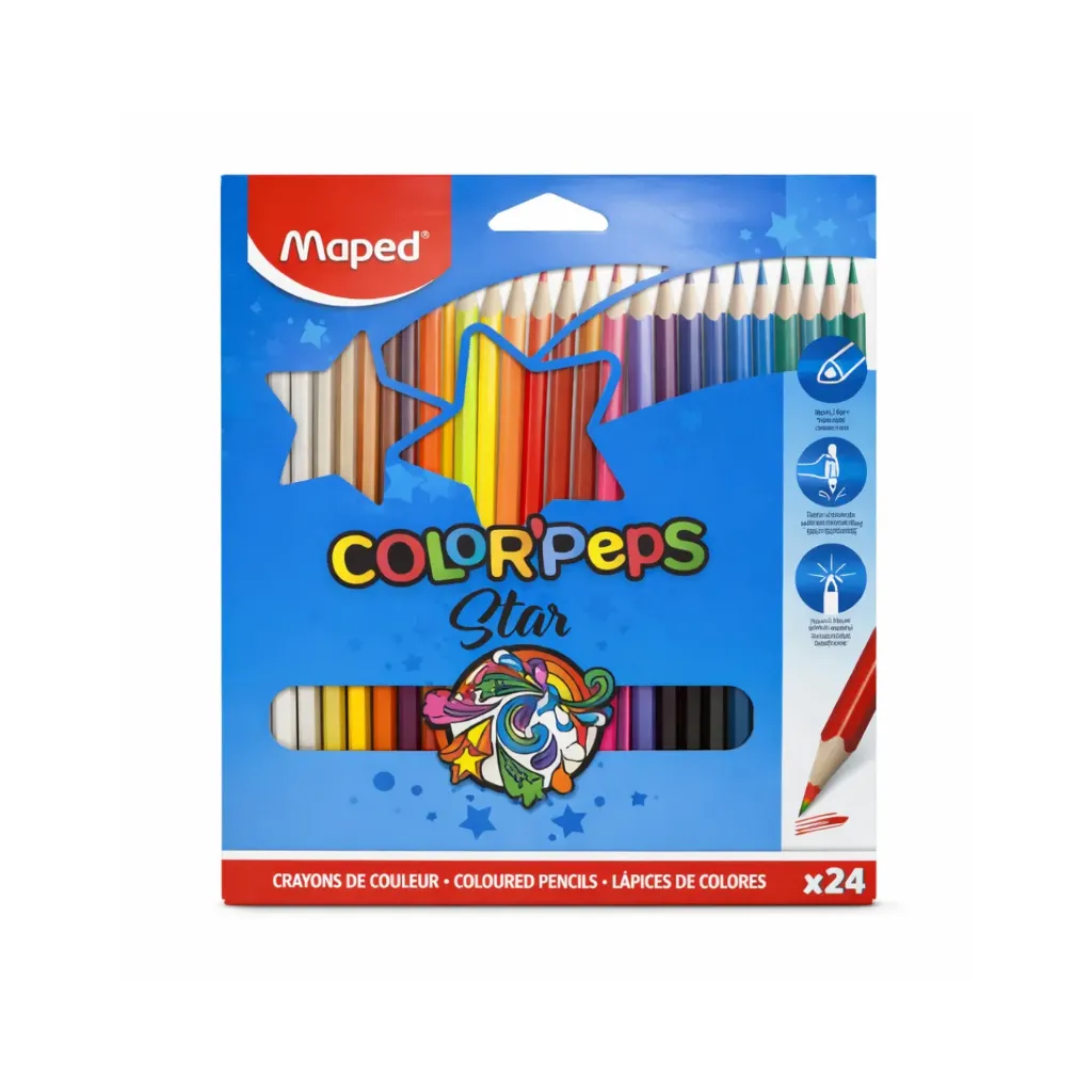 Pack 12 display LÁPIZ/COLOR LARGO MAPED 24 COLOR 183224