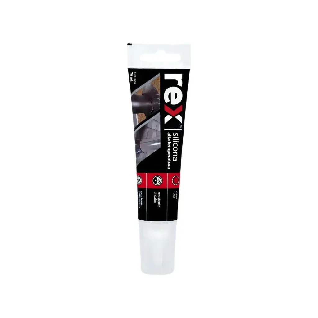 [4376-Negro] Caja 12 unid silicona alta temperatura pomo 70 ml - Rex / 30375 (negro)
