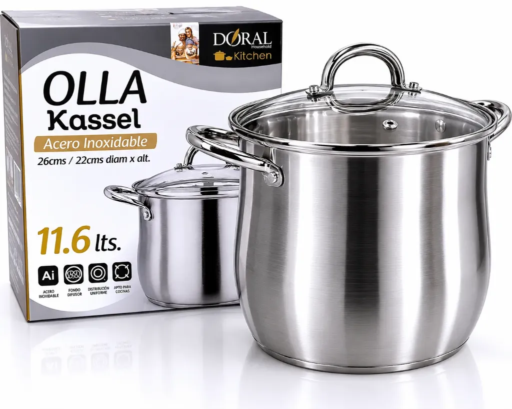 Menaje olla Acero T/vidrio 26cm11,6L Kassel-Doral