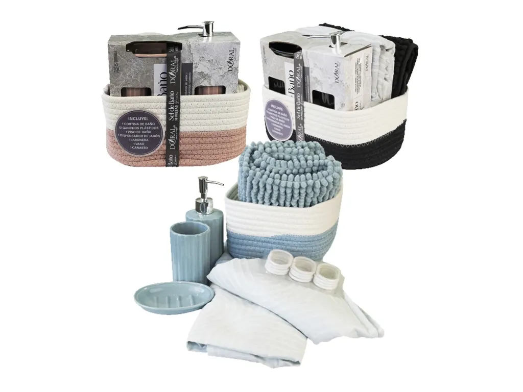 [5275-negro] Set de baño 18 Piezas Lucia - Doral (negro)