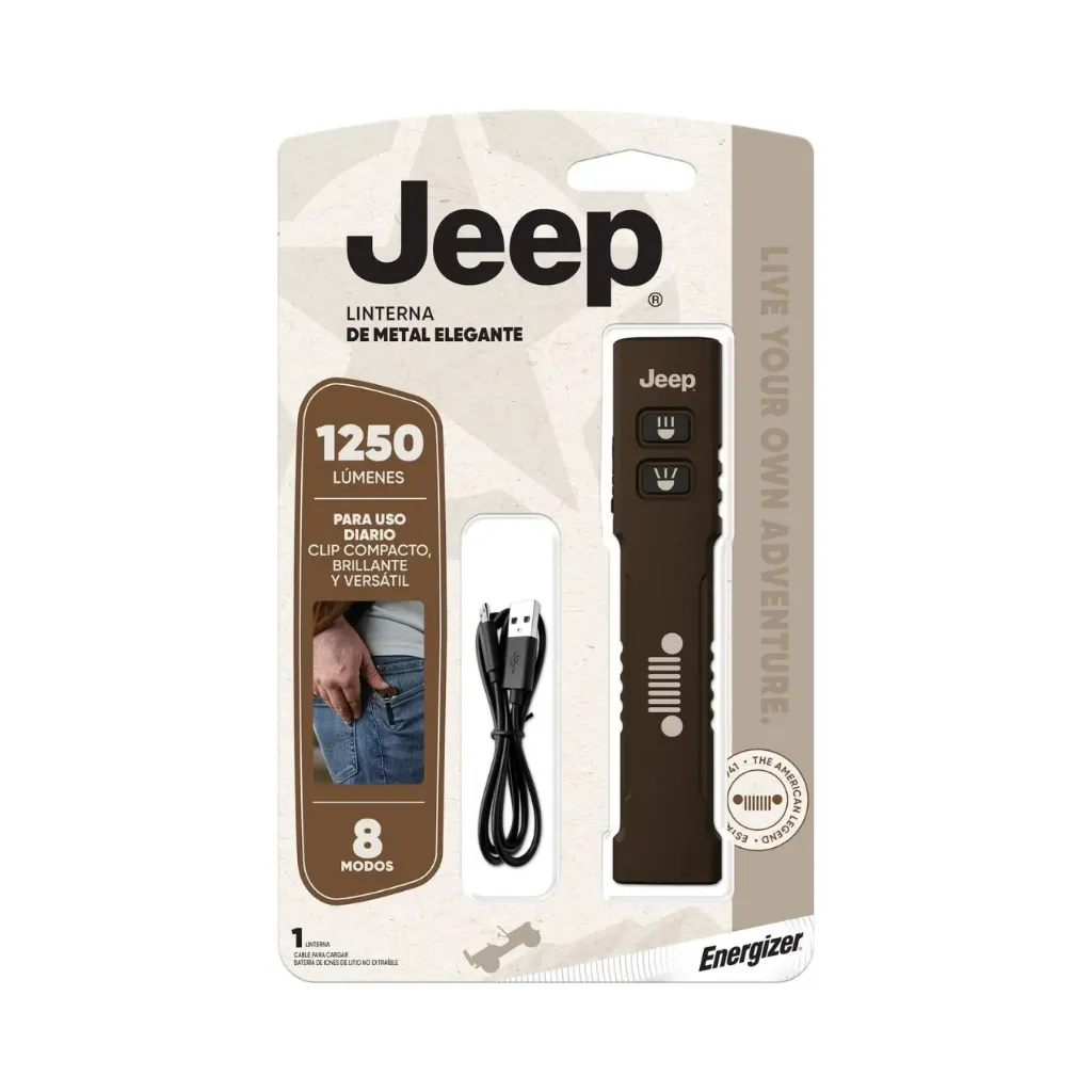[5314] Linterna metal delgado 1.250 lum JEEP - Energizer E304546000
