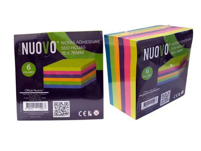 [5327] Taco de anote 6colores 7.5x7.5cm 500 Hojas-Nuovo