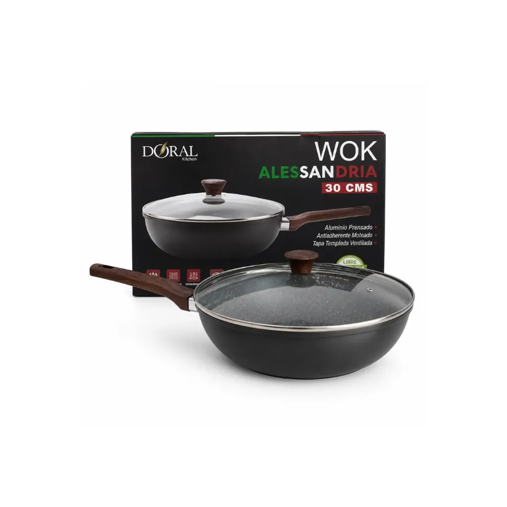 [5328] Wok Alessandria fondo marble 30 cm - Doral