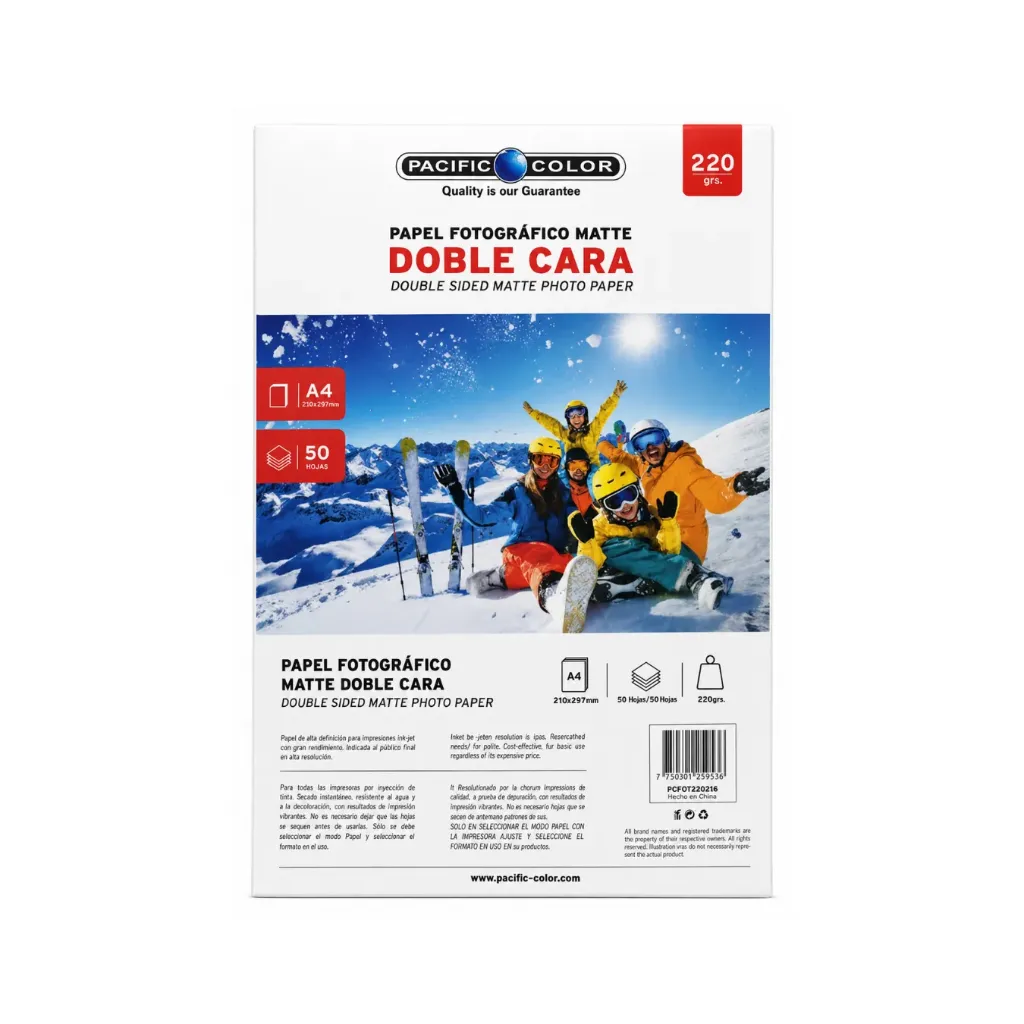 [5418] PAPEL  FOTOGRÁFICO MATTE D/FAZ A4 220 G 50UND