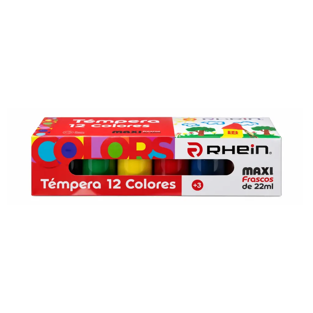 [5508] Témpera 12 colores Frascos 22ml - Rhein