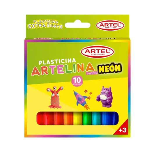 [1708] Plasticina neón 10 colores  - Artel