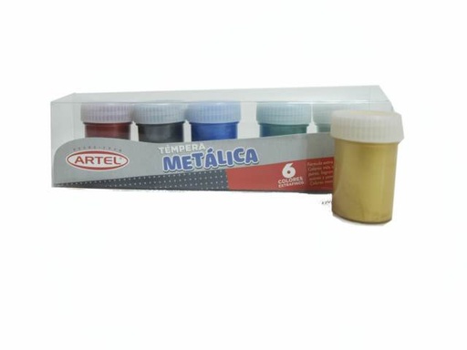 [464] Témpera metálica 6 colores - Artel