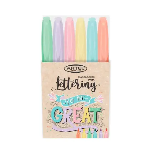 [2871] Set lettering 6 colores pastel - Artel 