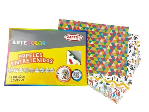 [3125] Block Papel lustre entretenido 8hj 16dis 26x35- Artel