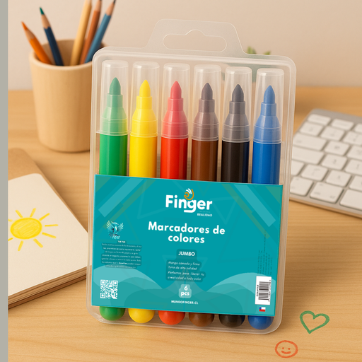 [5001] Marcadores jumbo 6 unidades AA6136 - Finger 