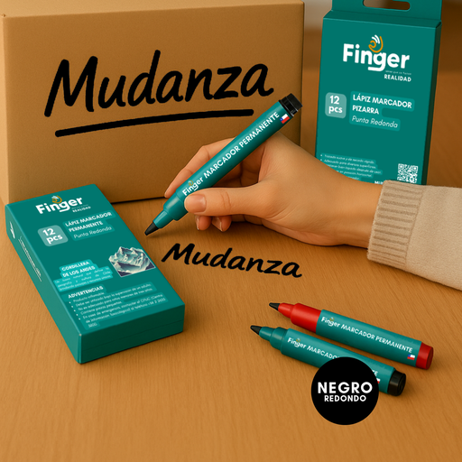 [5005] Marcador permanente negro punta redonda AA6112 - Finger