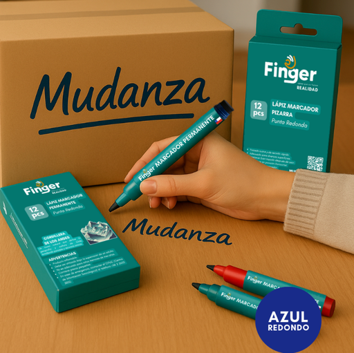 [5012] Marcador permanente azul punta redonda AA6112 - Finger