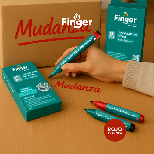 [5013] Marcador permanente rojo punta redonda AA6112 - Finger