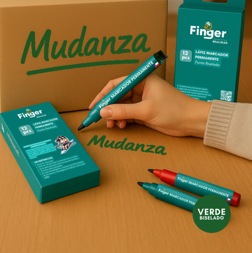 [5040] Marcador permanente verde punta redonda AA6112 - Finger 